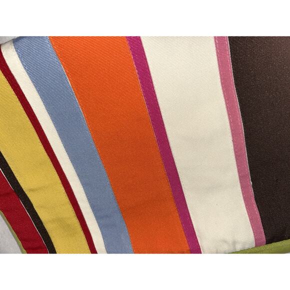 Pottery Barn Gross Grain Ribbon Multicolor Decorative Pillow Cover 20X20 Bright - Picture 7 of 8